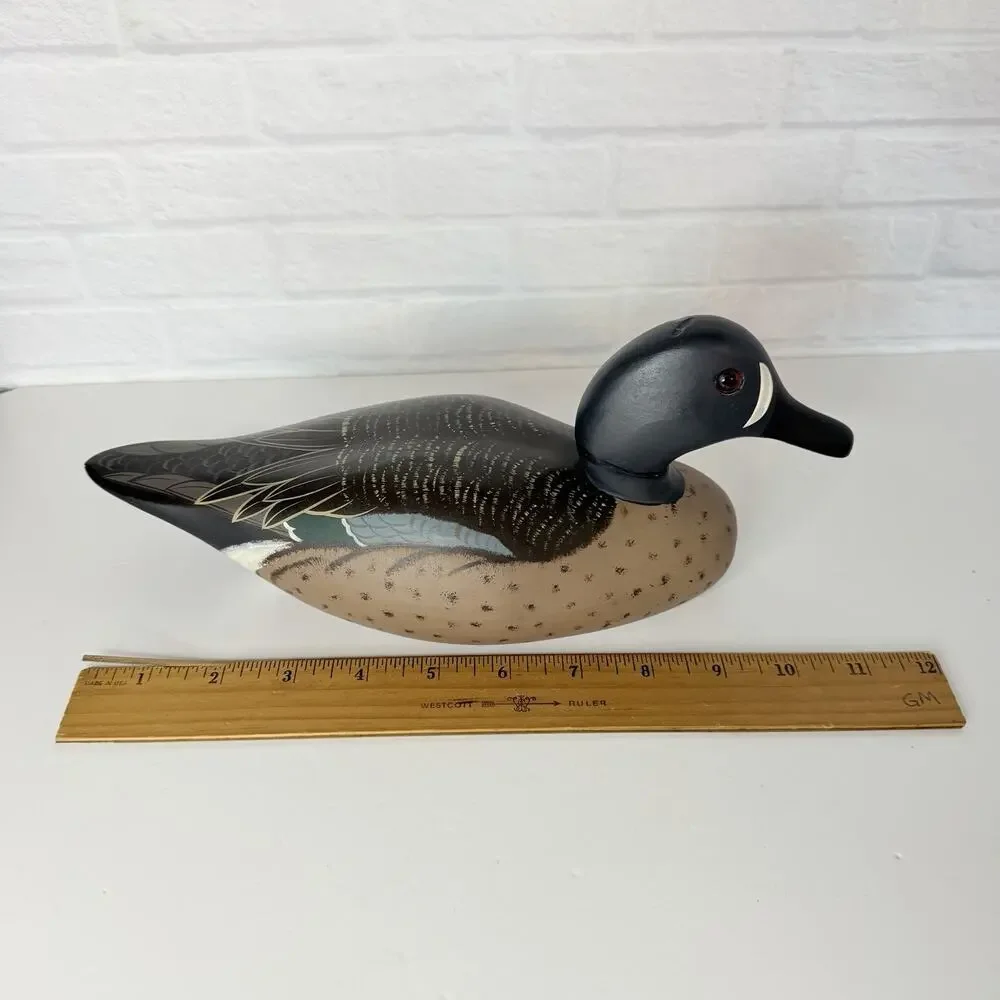 The Decoy Shop Blue Winged Teal Duck Decoy H. Heap III 1980 Signed 11 Inch